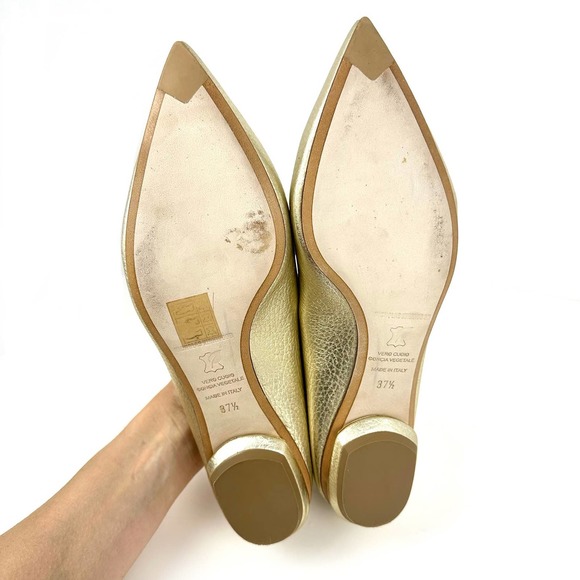 Nicholas Kirkwood Beya Platinum Gold Leather Loafer Size 37.5 / 7.5 - Picture 9 of 12